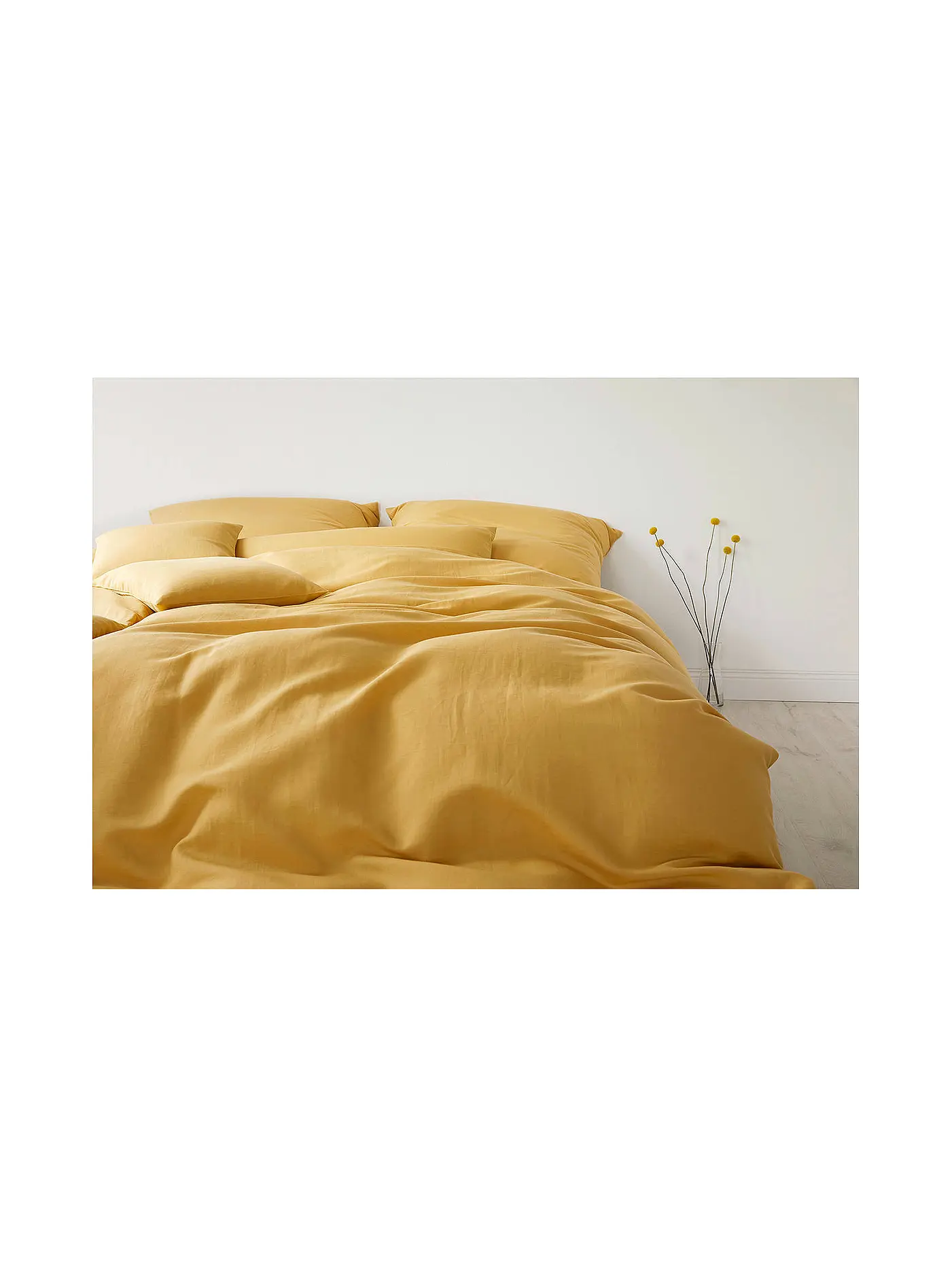 ELEGANTE | Halbleinen Bettwäsche Breeze 70x90cm/140x200cm Senf | 